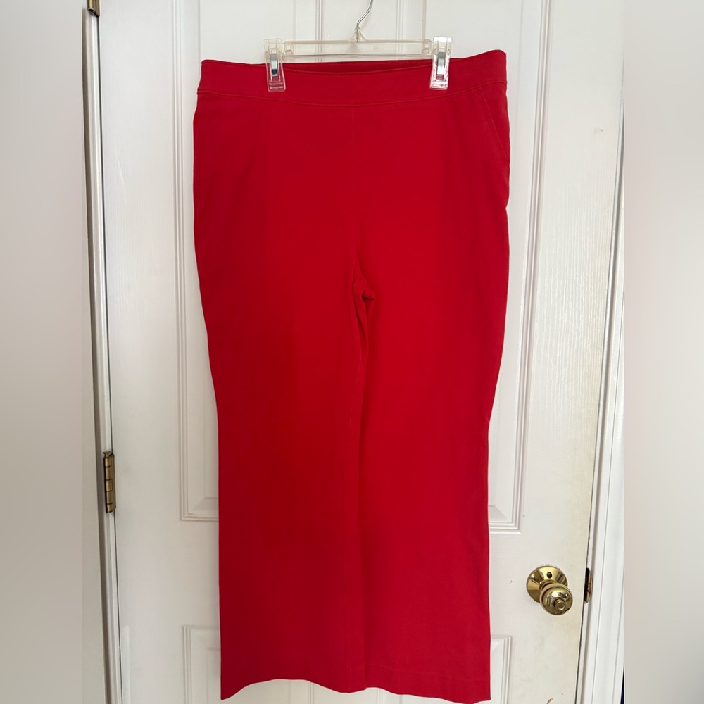 Used Spanx Women's Red Polished Kick Flare Pants XL